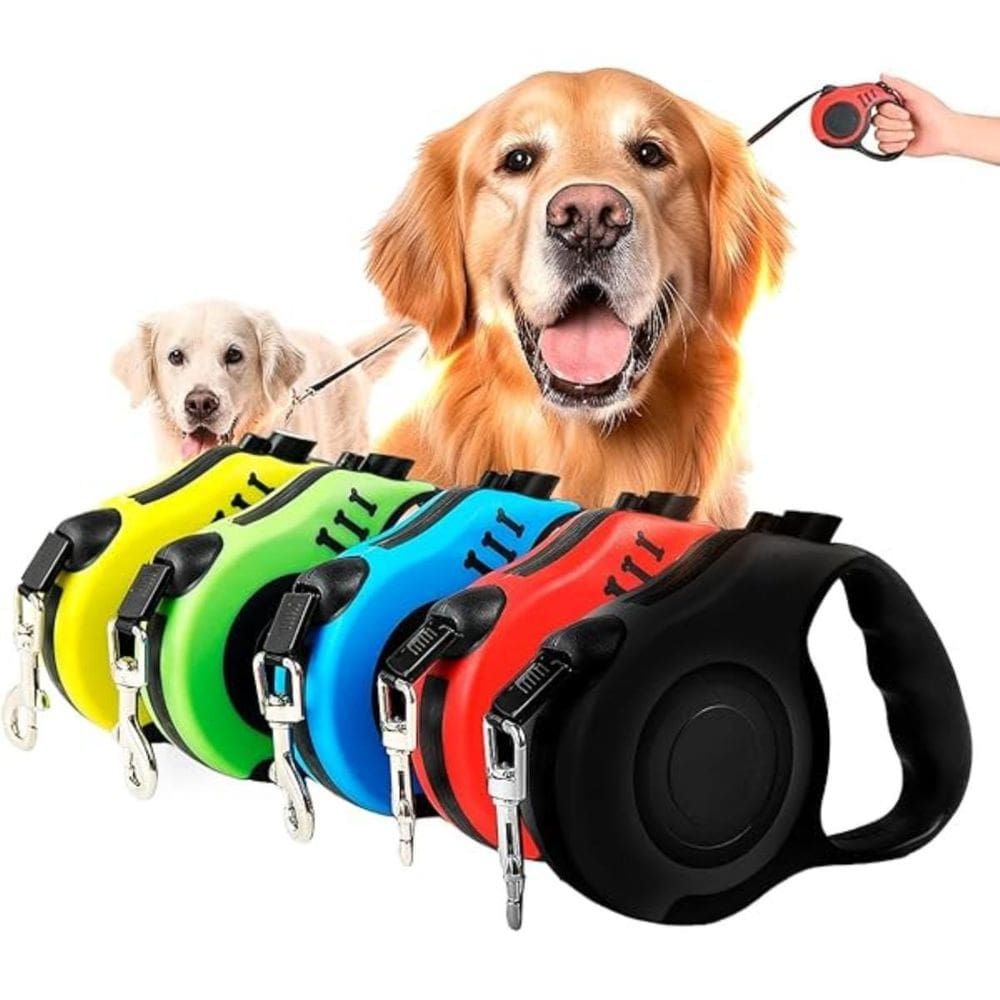 Coleira Retrátil Pet Azul Passeio Pets