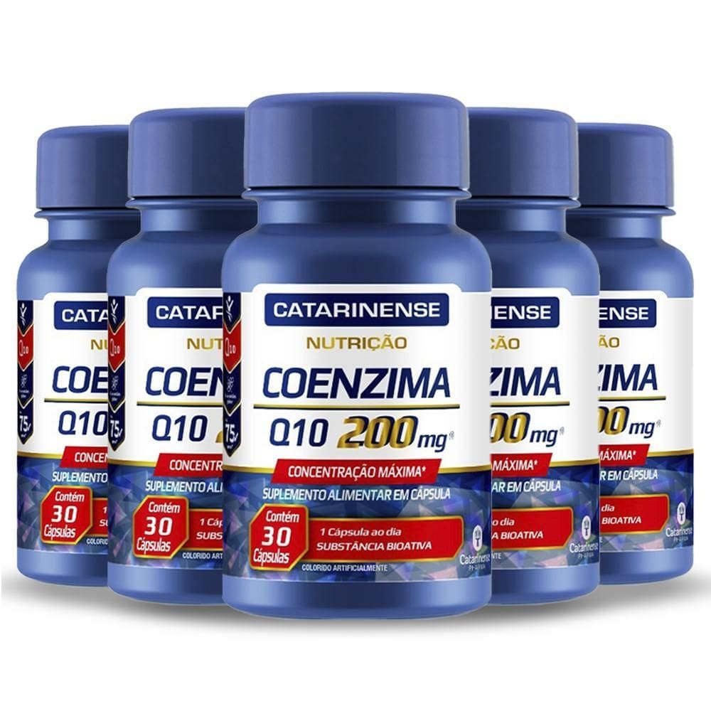 Kit 5 Coenzima Q10 200Mg Catarinense 30 Cápsulas
