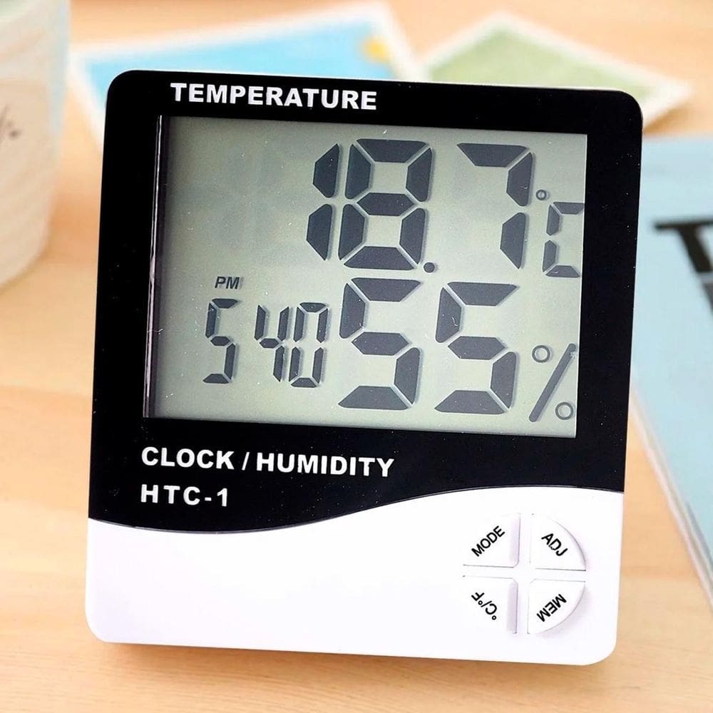 Higrômetro Digital Com Termômetro Externo E Interno