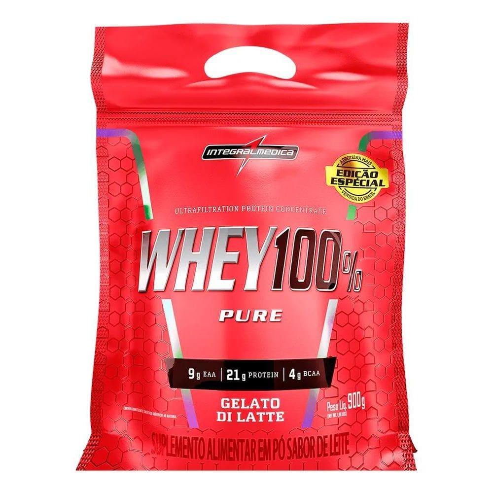 2X Whey Protein 100% Pure 900G Refil Integral Médica