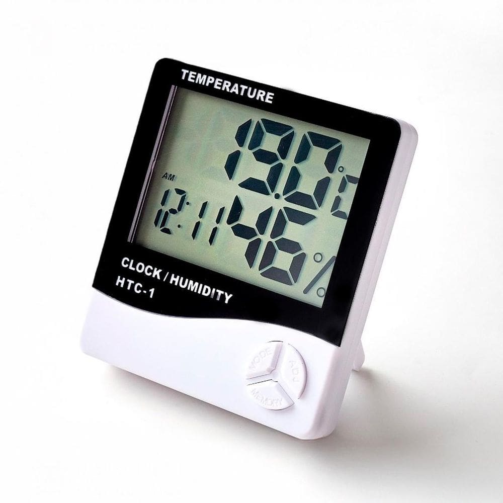 Higrômetro Digital Relógio Com Sensor Para Controle De Clima