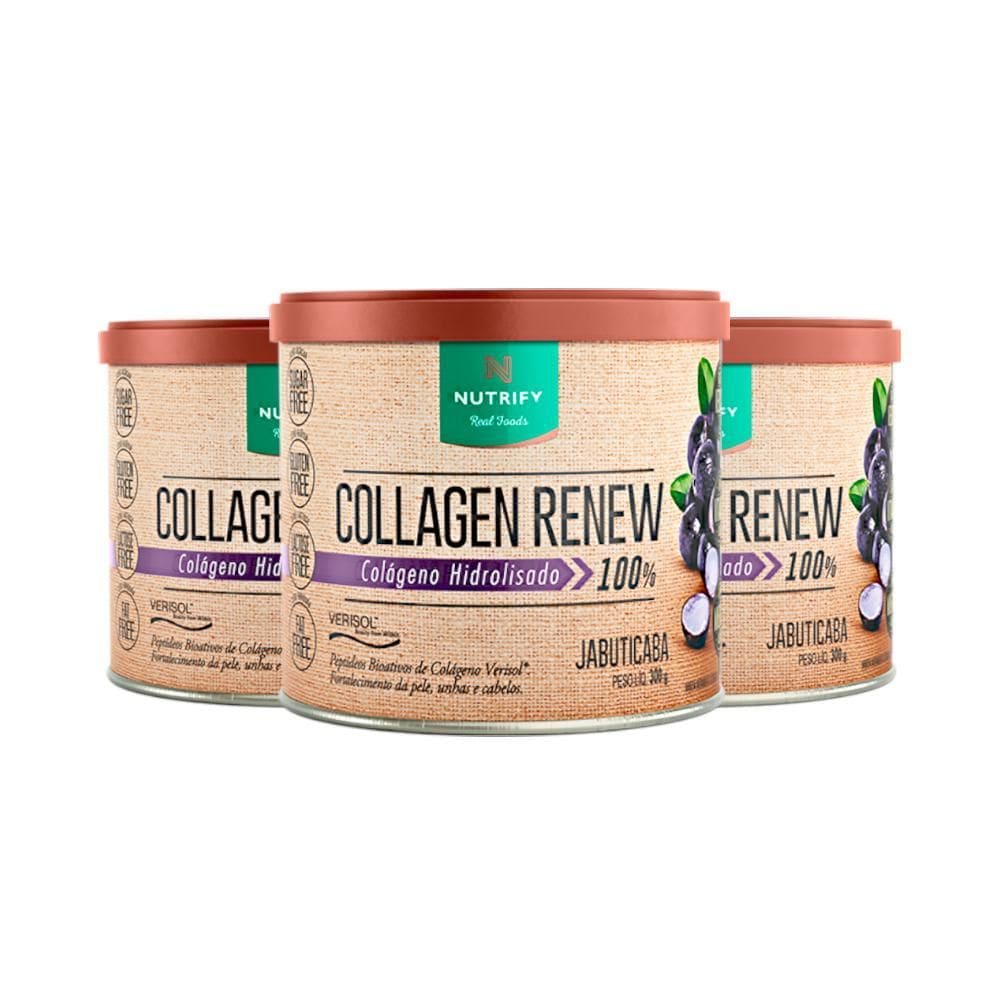 Kit 3 Colágeno Renew Hidrolisado Jabuticaba Nutrify 300G