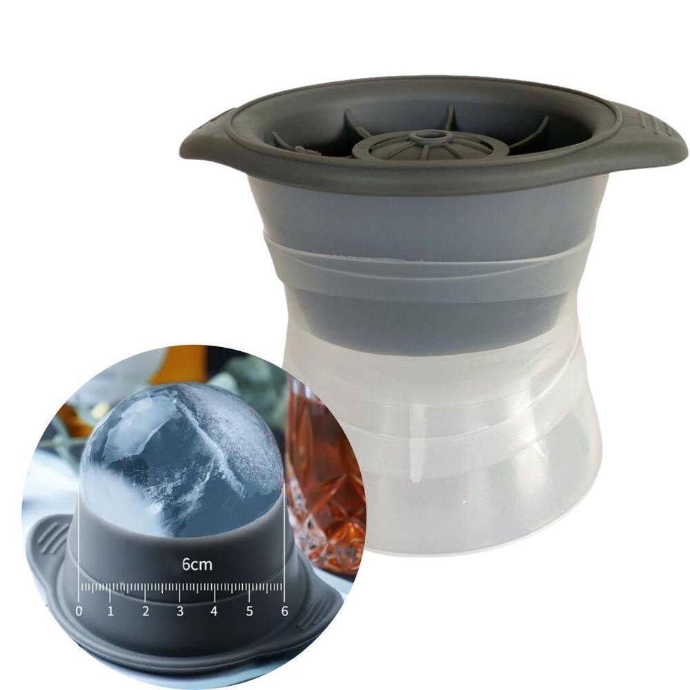 Forma De Gelo Redonda Esférica Bola Bebida Bar - Cinza