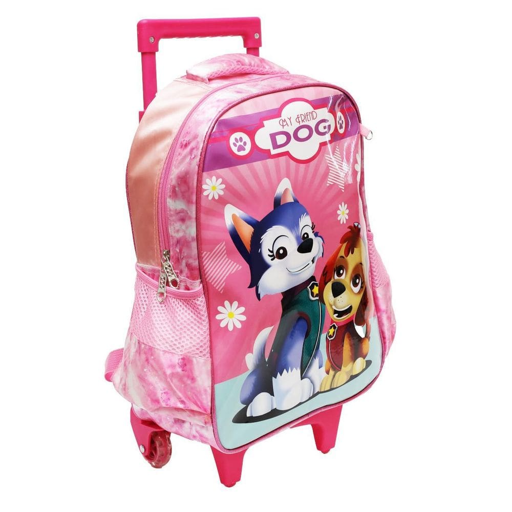 Kit Mochila Com Rodinhas E Lancheira + Estojo My Friend Dog
