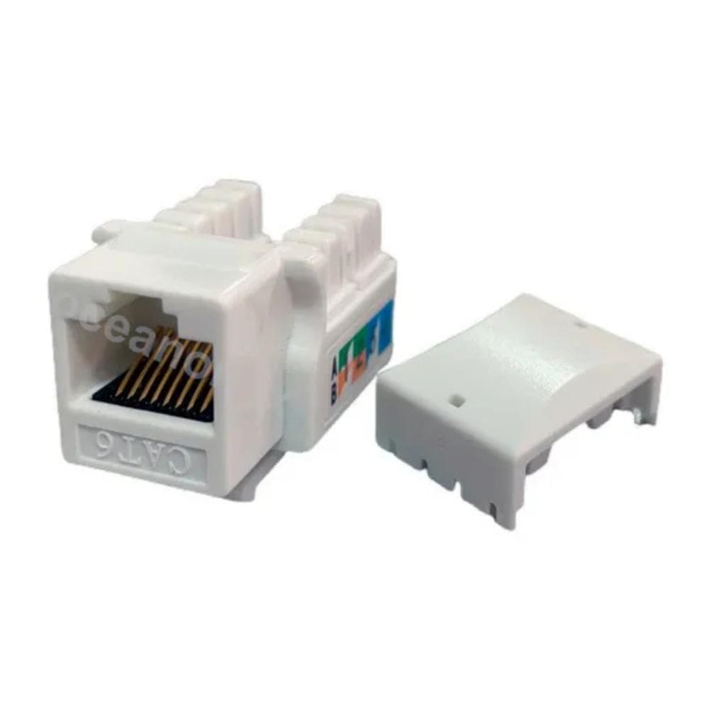Conector Fêmea RJ45 CAT6 Branco Seclan WT-2002