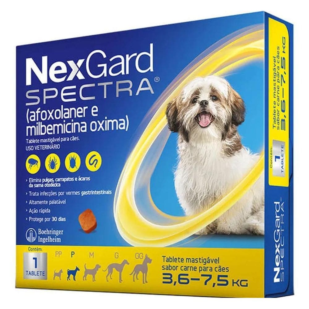 2X Antipulgas Carrapatos Nexgard Spectra Para Cães De 3,6 A