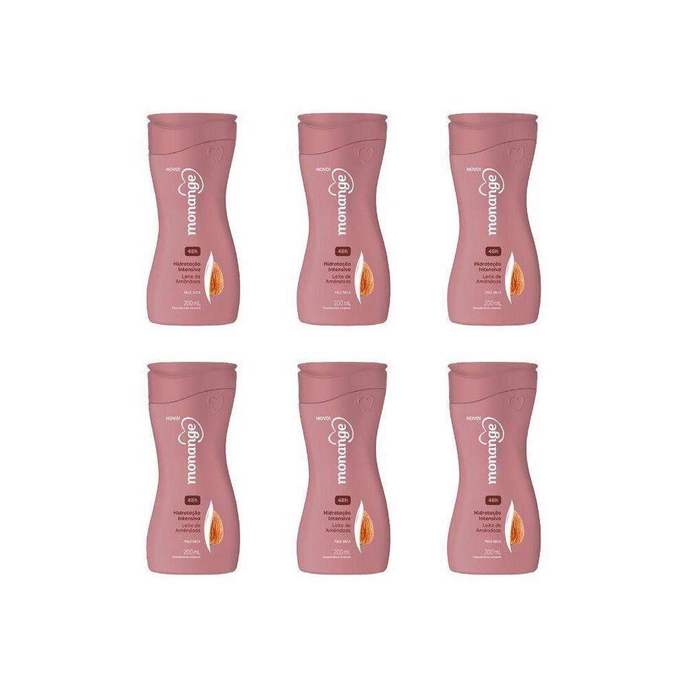 Hidratante Corporal Monange 200Ml Leite De Amêndoa-Kit C/6Un