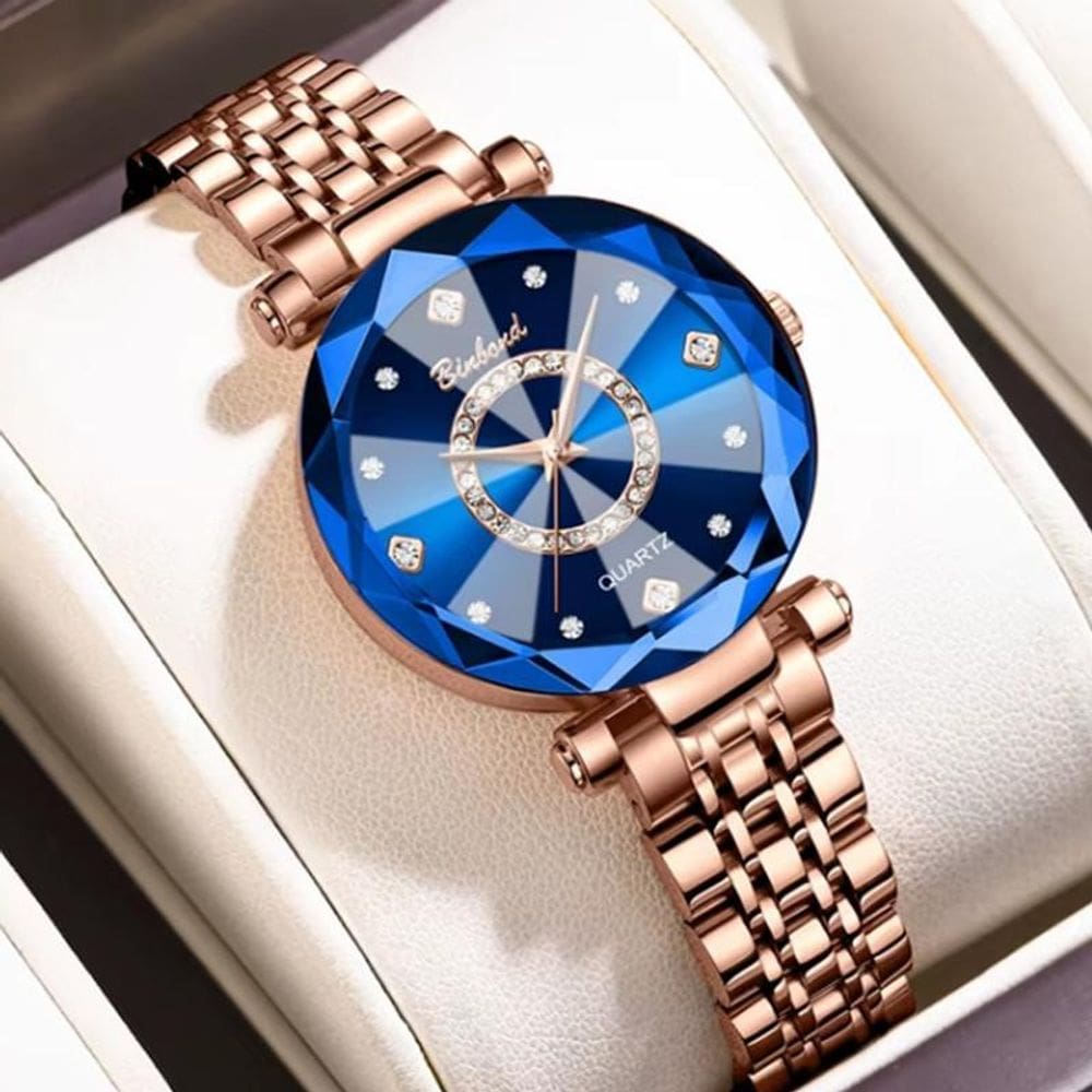 Relógio Feminino Rosé Binbond Brilhante 3 Atm Quartzo Fino