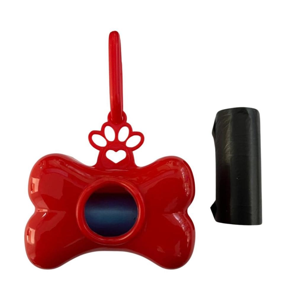 Porta Saquinho Com 2 Refis Cães Recolher Cocô Cor Vermelho