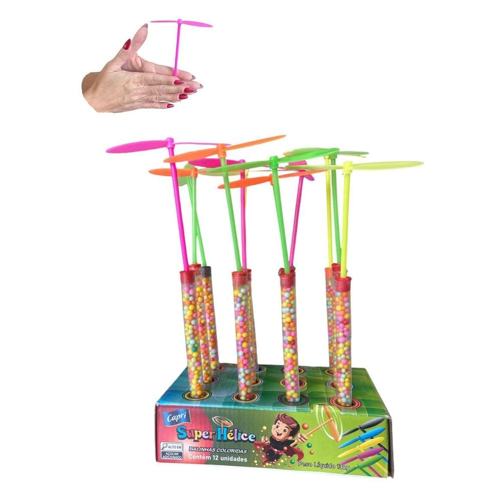 Kit 12 Brinquedos Giro Helice Com Balinha Dia Das Crianças