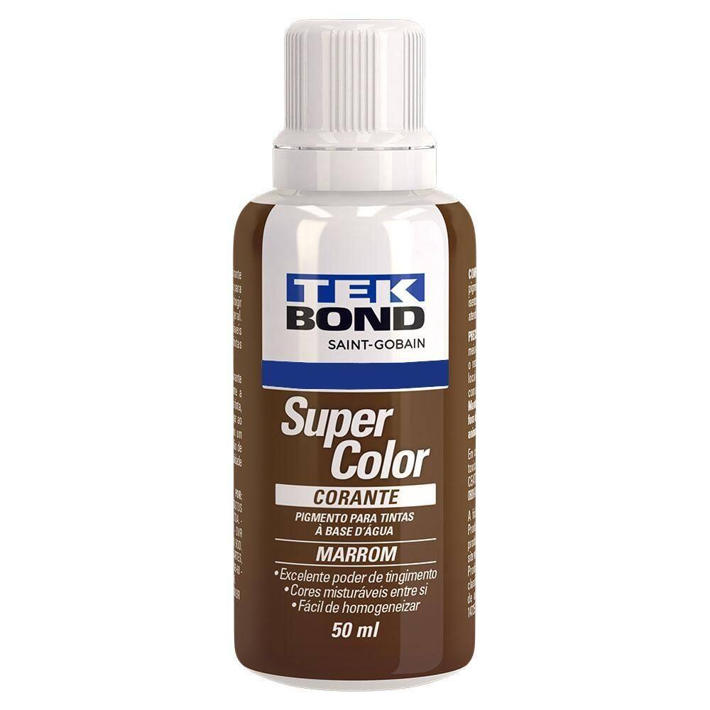 Corante Liquido Para Tintas Super Color Marrom 50Ml Tek Bond