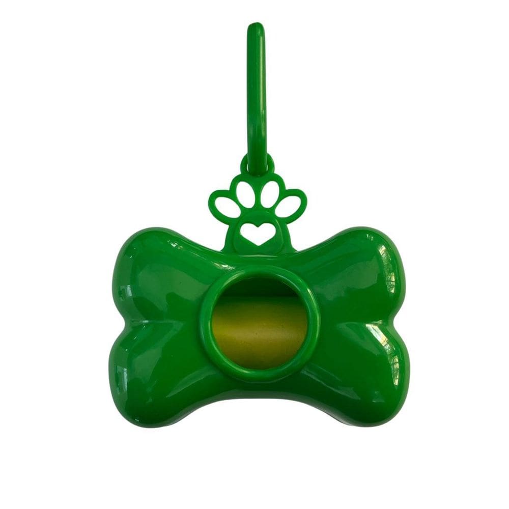 Porta Saquinho Com 1 Refis Cães Recolher Cocô Cor Verde