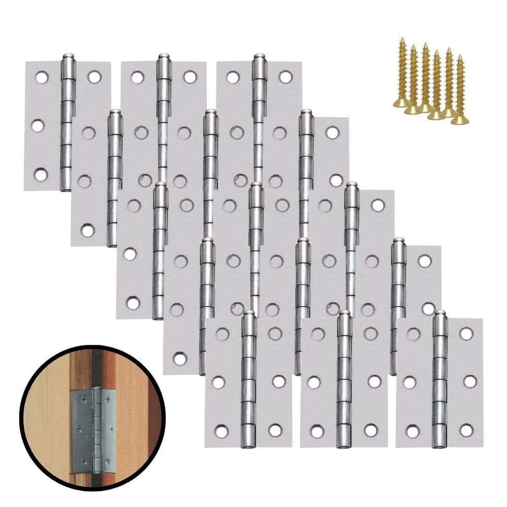 Kit 50 Dobradiças Zincada Para Porta De Madeira 7,6Cm