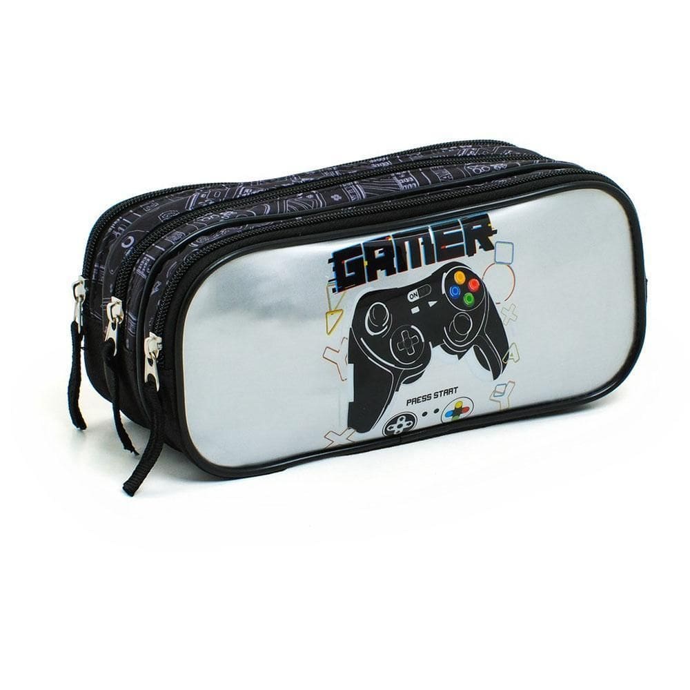 Estojo 3 Divisórias Retangular Gamer Kit