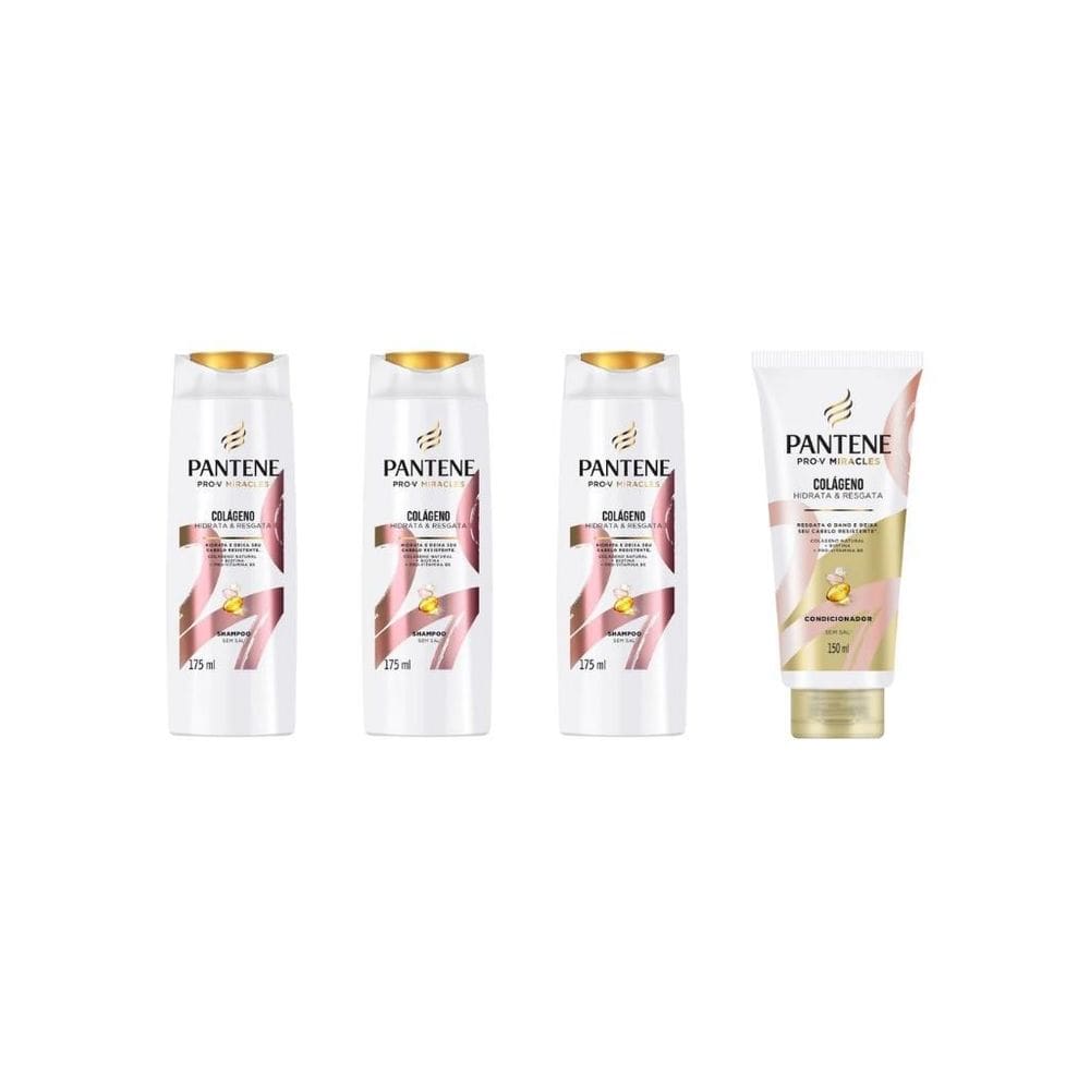Kit Pantene Colageno 3 Shampoo 175Ml + 1 Condicionador 150Ml