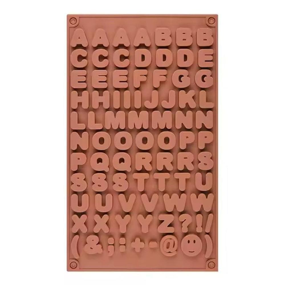 Forma Molde Silicone Letras Alfabeto 29Cm Chocolate Fondant