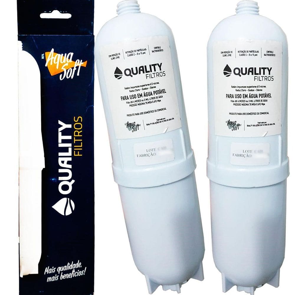 Kit 2 Filtro Refil Aqua Soft Compatível Purificador Água