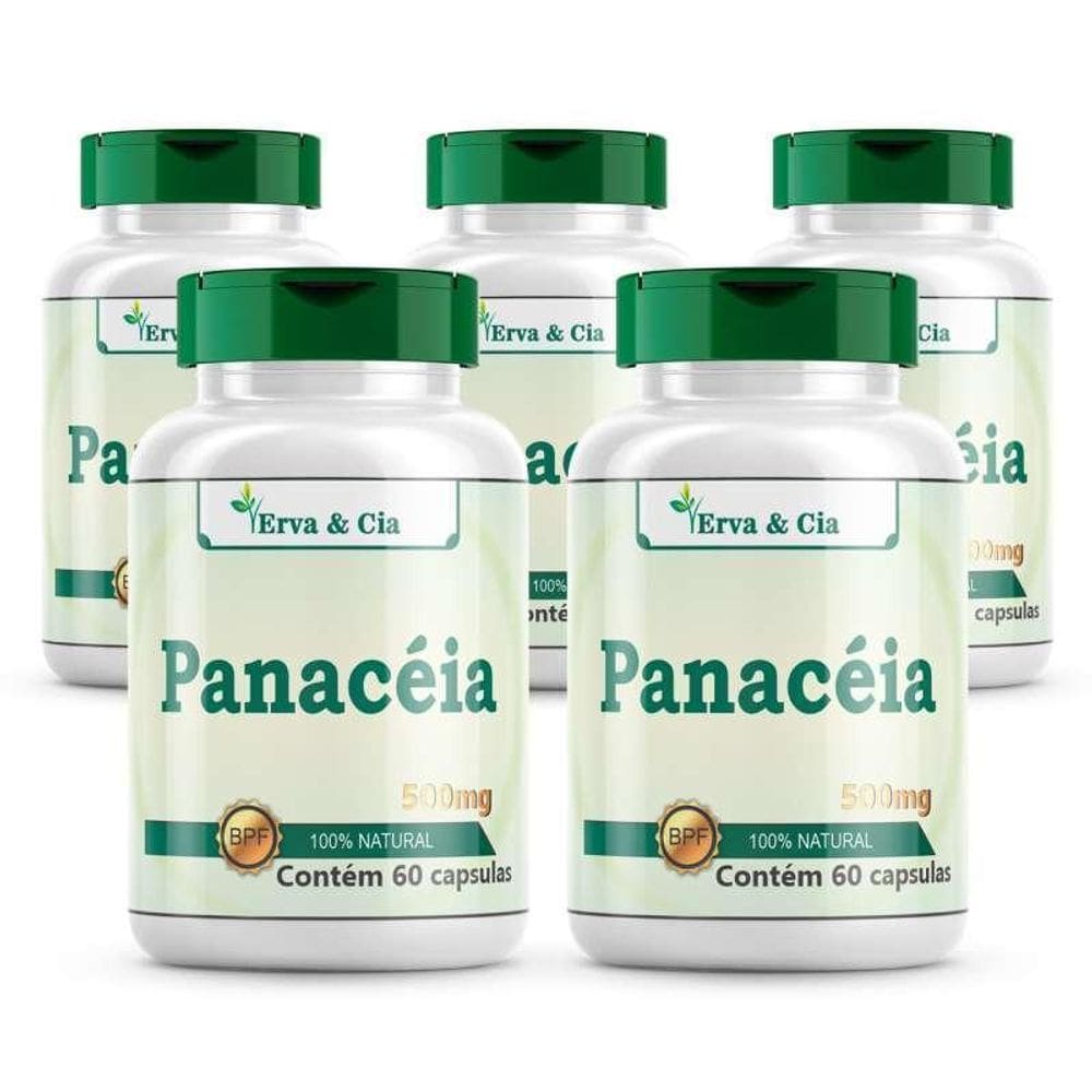 Panacéia  Solanum Cernuum  300 Cáps 500Mg Kit 5 Frascos