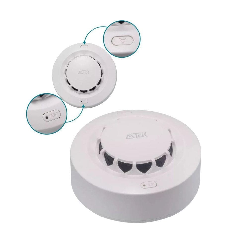 Detector De Fumaça De Incêndios Sem Fio Alarme Sensor Temper