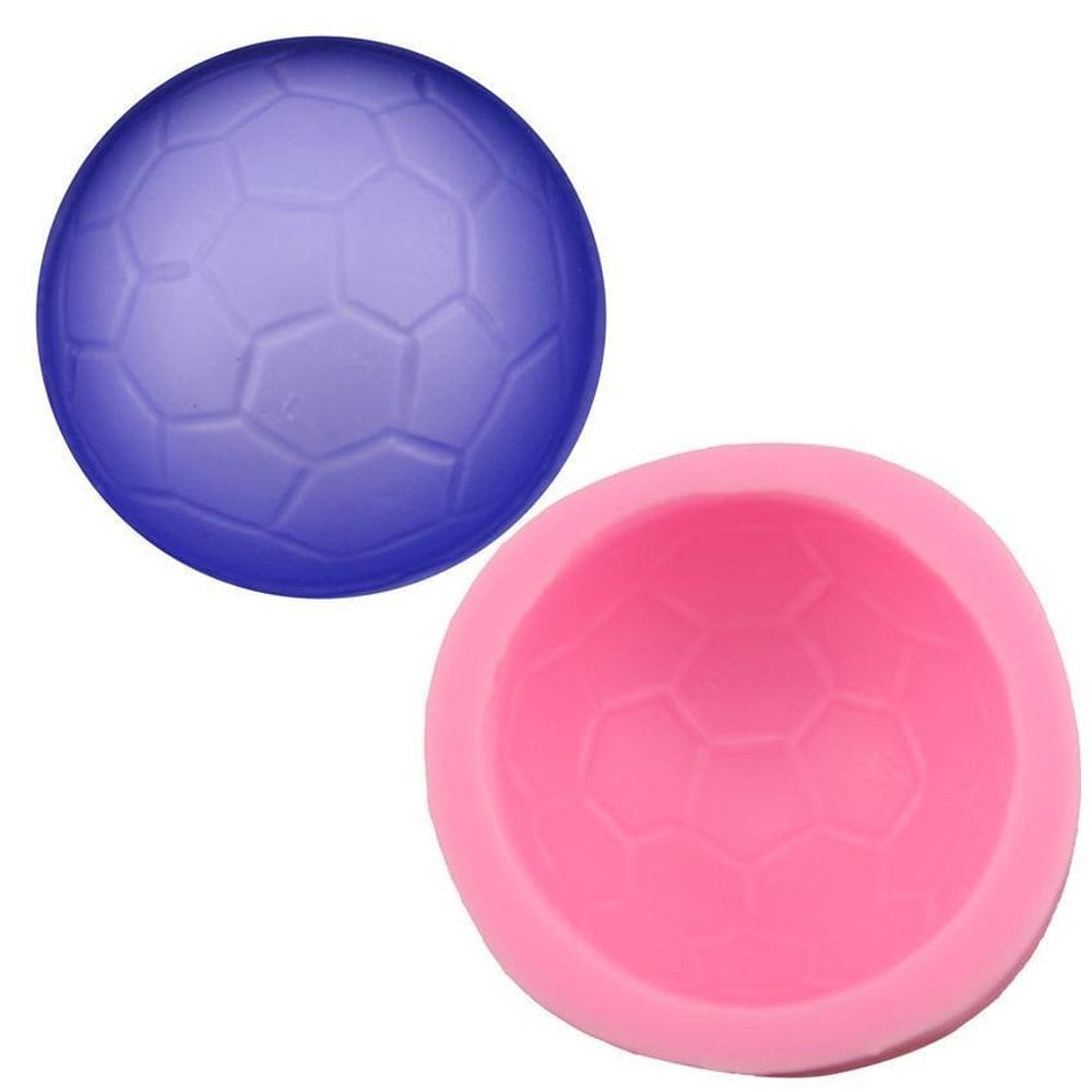 Molde Silicone Bola Futebol Fondant Biscuit Sabonete Resina