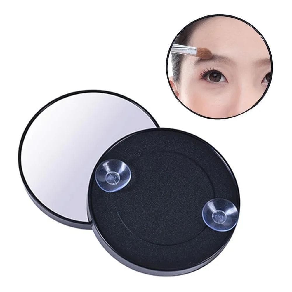 2X Espelho Lente Aumento 10X Maquiagem 13Cm Ventosas De Fixa