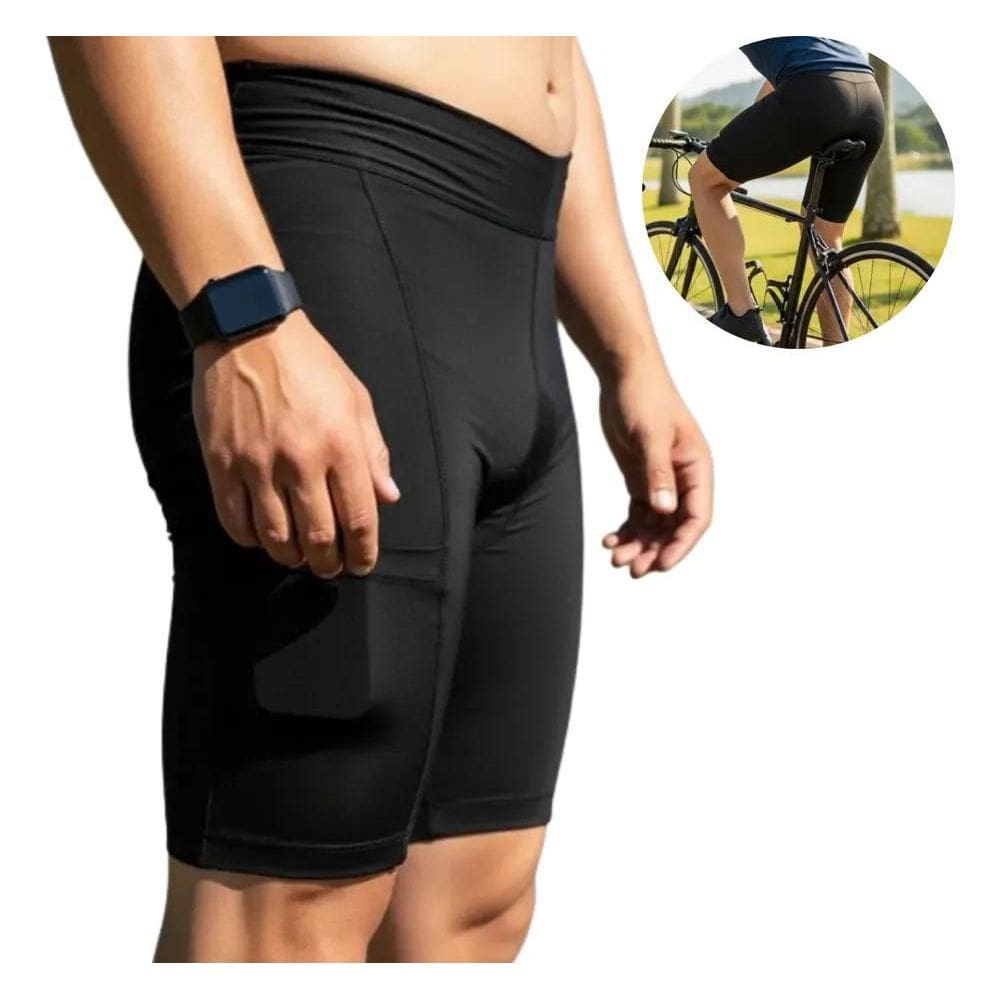 Bermuda Ciclismo Forro Gel Pazani: Conforto & Perf - Preto G
