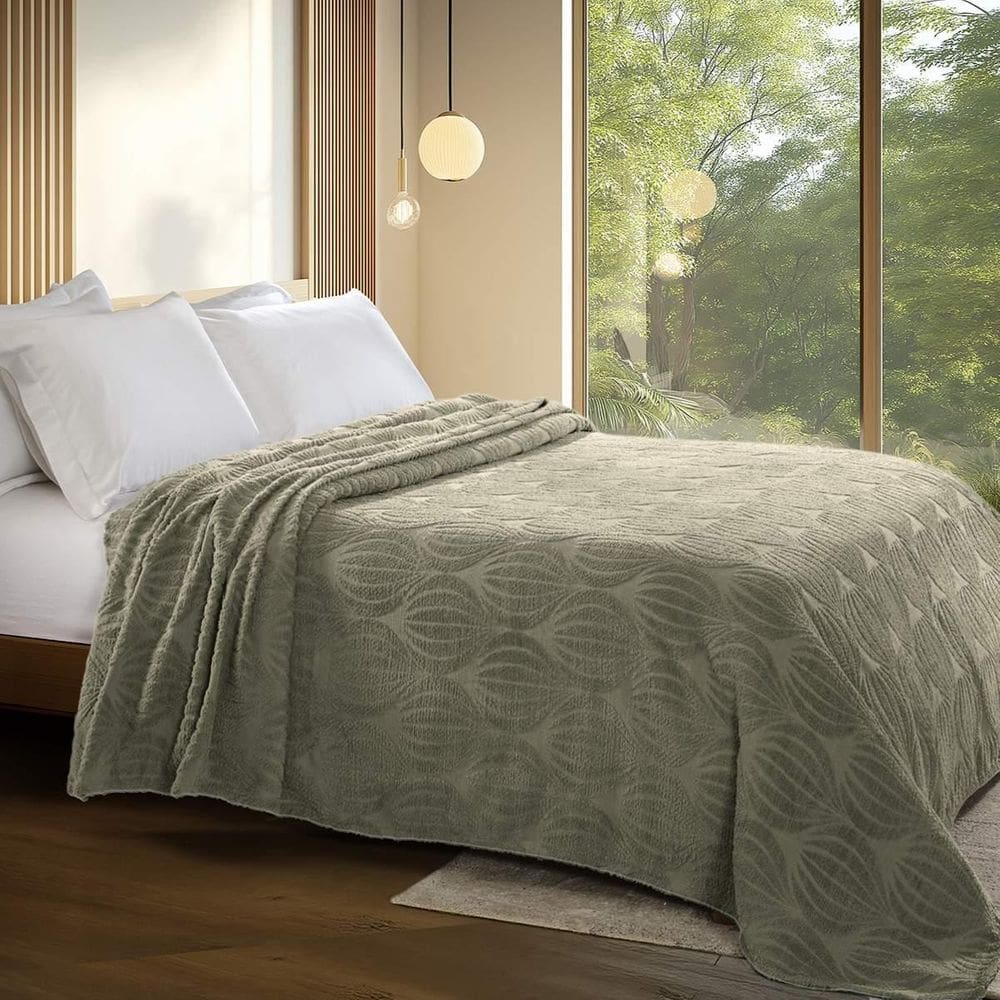 Colcha Chenille Jolitex Casal Encanto Toque De Algodão Verde