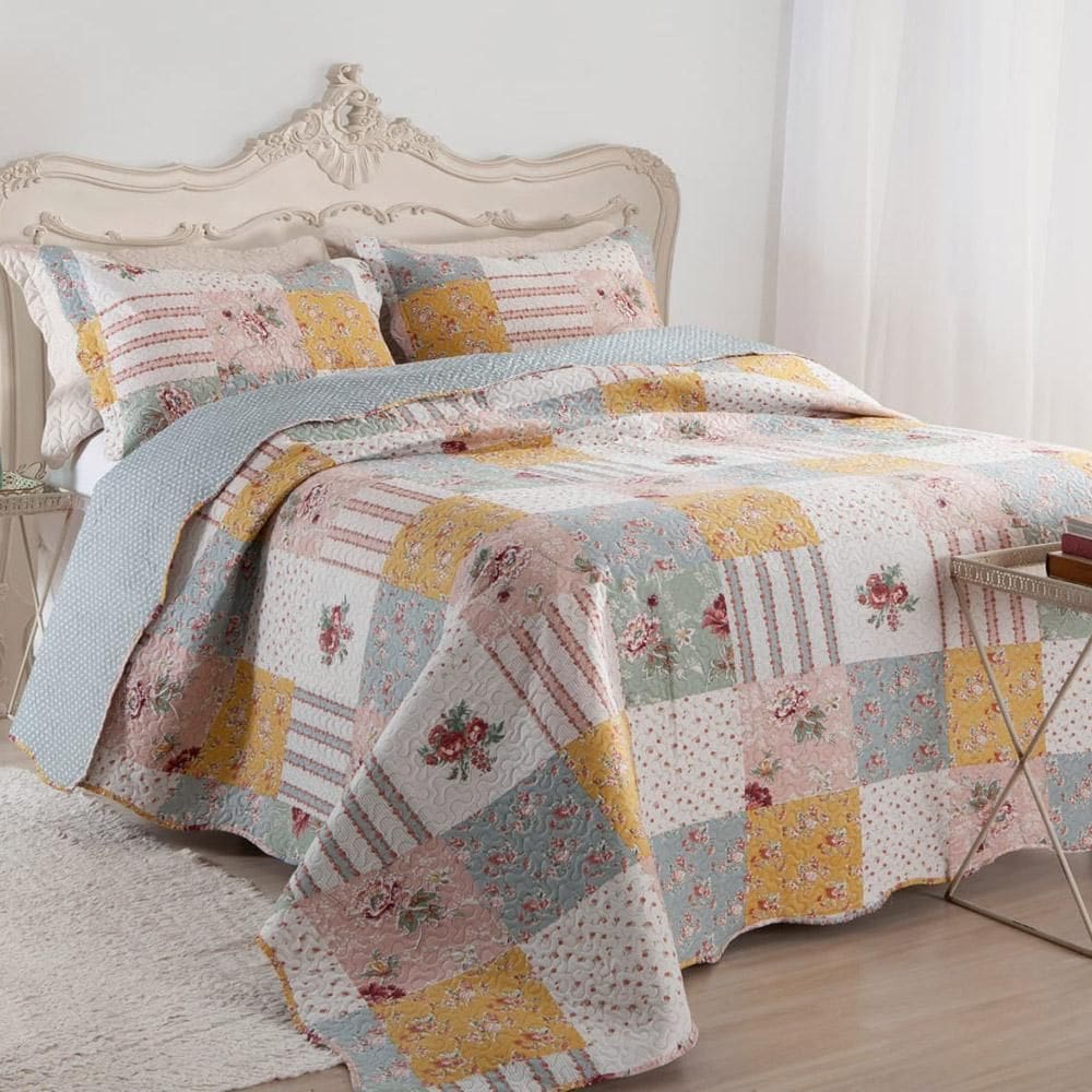 Kit Cobre Leito Colcha Casal Boutex Dupla Face - Holanda