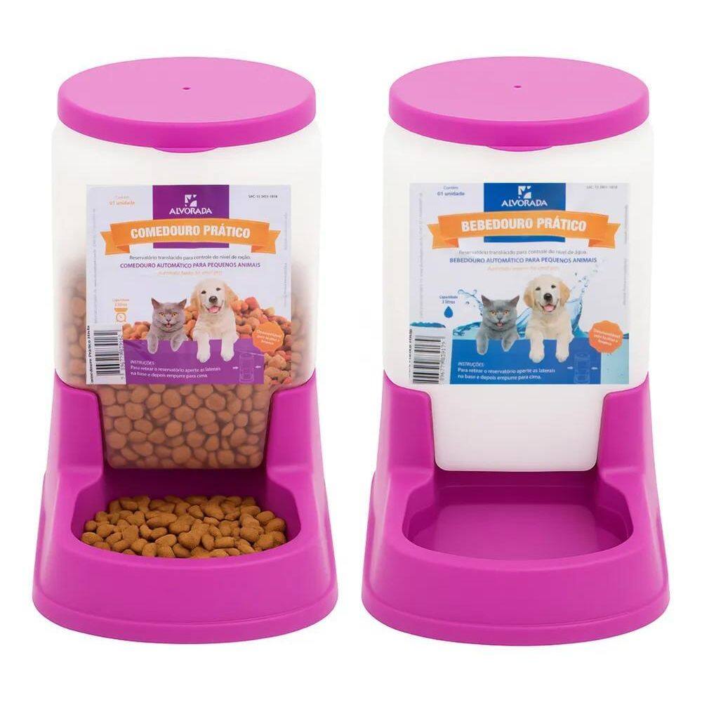 2X Kit Comedouro E Bebedouro Pequeno Pet 3L Automatico Ofert