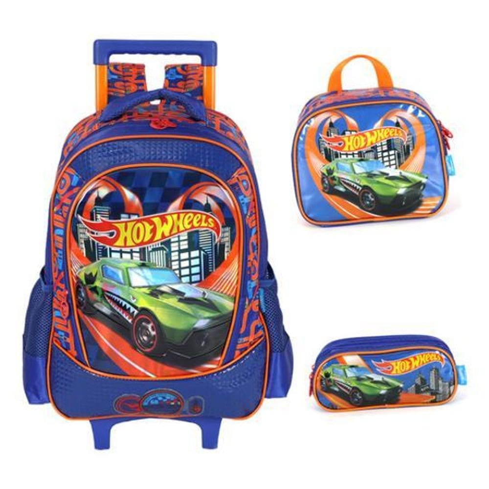 Kit Mochila Rodinhas  Hot Wheels Monster Trucks