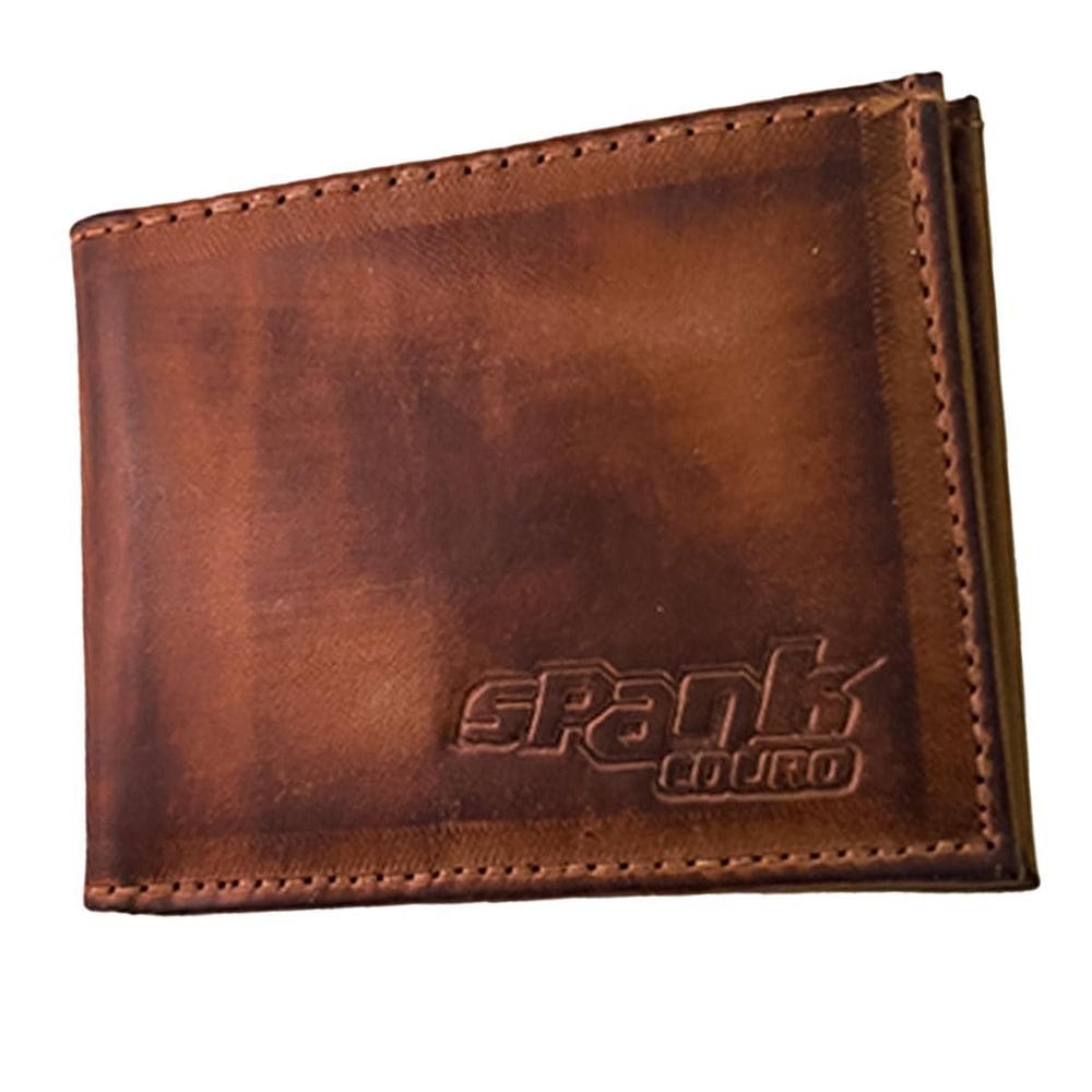 Carteira Pequena De Couro Porta Cartão Masculina Slim Marrom