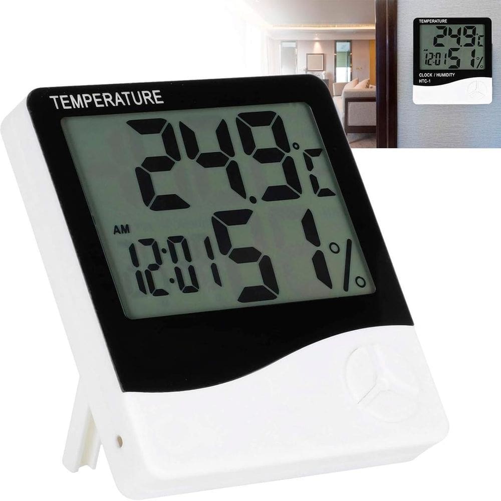 Higrômetro Digital Relógio Com Medidor De Temperatura