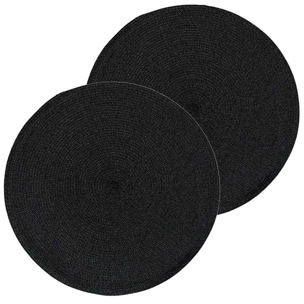 Jogo Americano Redondo 2 Unidade 38Cm Preto