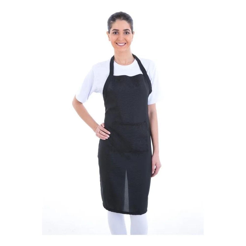 2X Avental Frontal Feminino Oxford Não Mancha Cor Preto