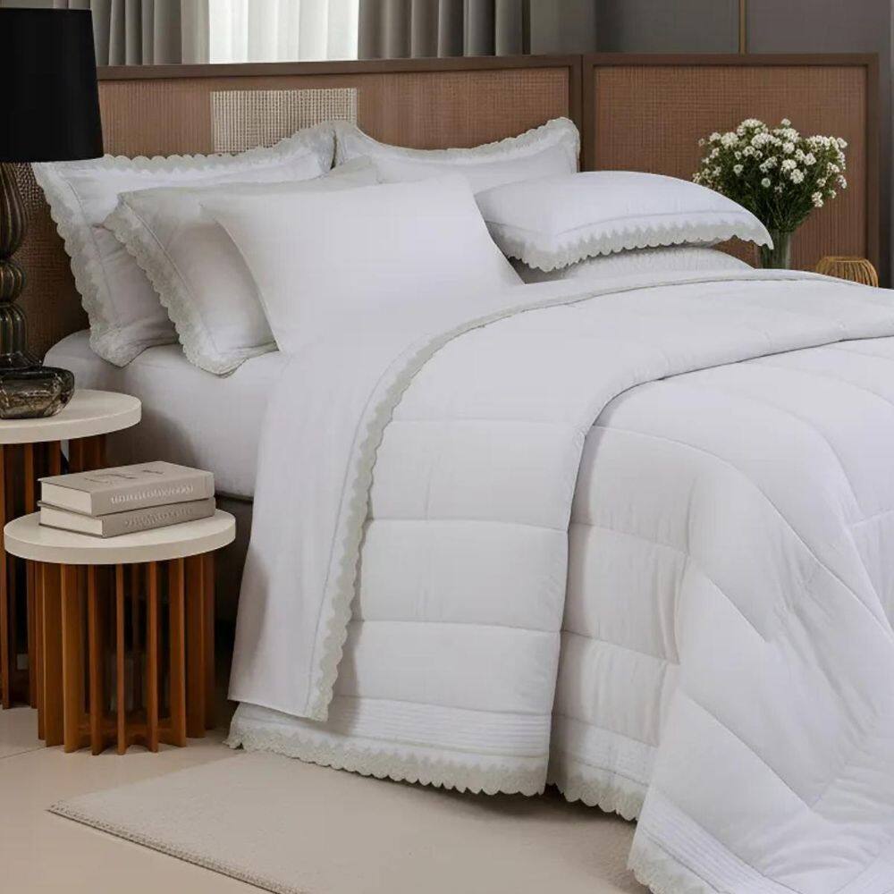 Jogo De Cama Sublime Queen 100% Algodao 250 Fios Super Macio