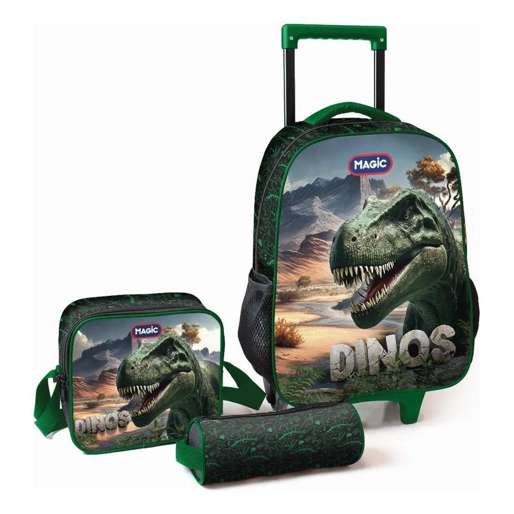 2X Kit De Mochila Escolar Magic Kids Mochila De Rodinhas Com