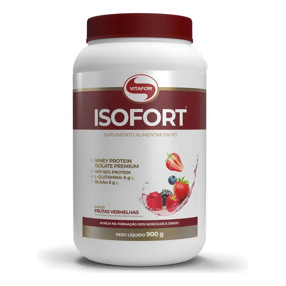 2X Whey Protein Isolado Isofort Frutas Vermelhas Pote 900G V