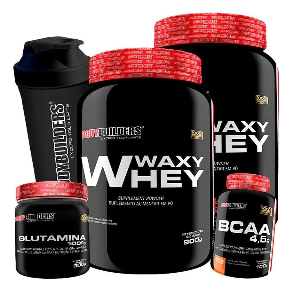 2X Kit 2X Whey Protein + Bcaa + Glutamina + Coqueteleira