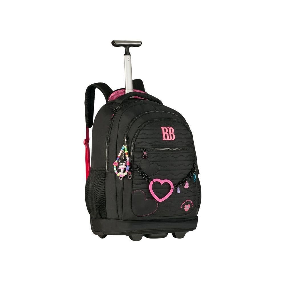 Mochila Rebecca Bonbon Rodinhas Juvenil Escolar Mala Preto