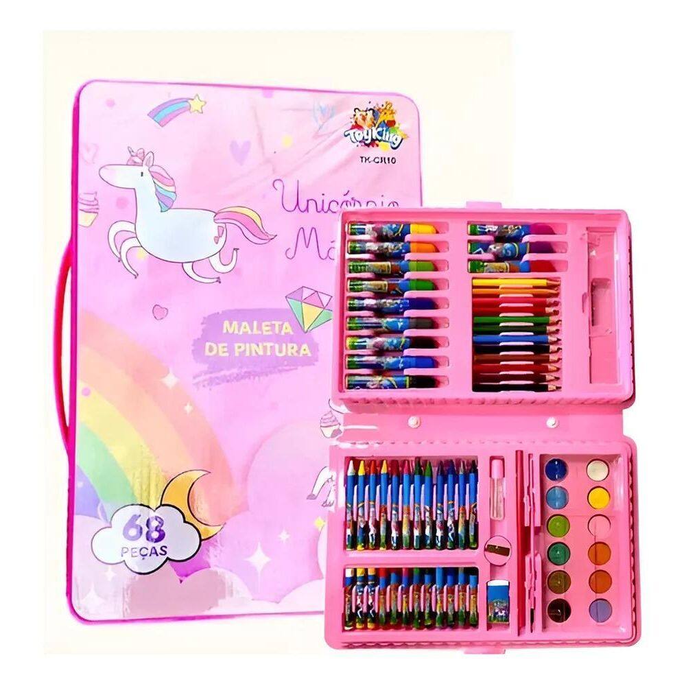 Ninho Boy 68 Peças Cor Unicornio Maleta Pintura Infantil Est