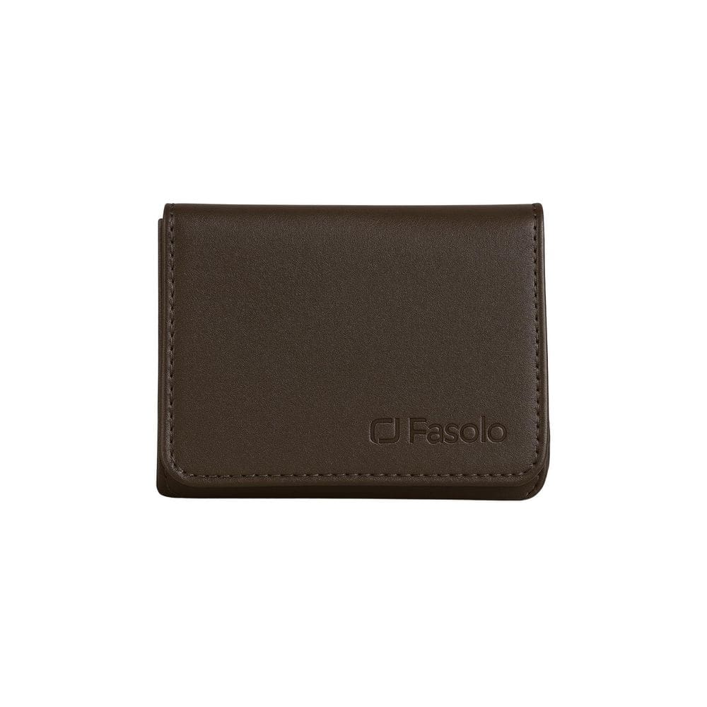 Carteira Masculina Fasolo Couro Compacta Fina - Cafe