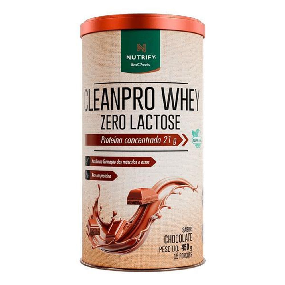 Cleanpro Whey Protein Zero Lactose Chocolate Nutrify 450G