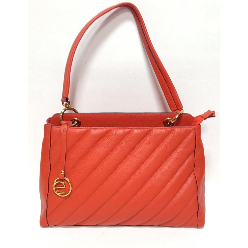 Bolsa Couro Ombro Matelassê Laranja