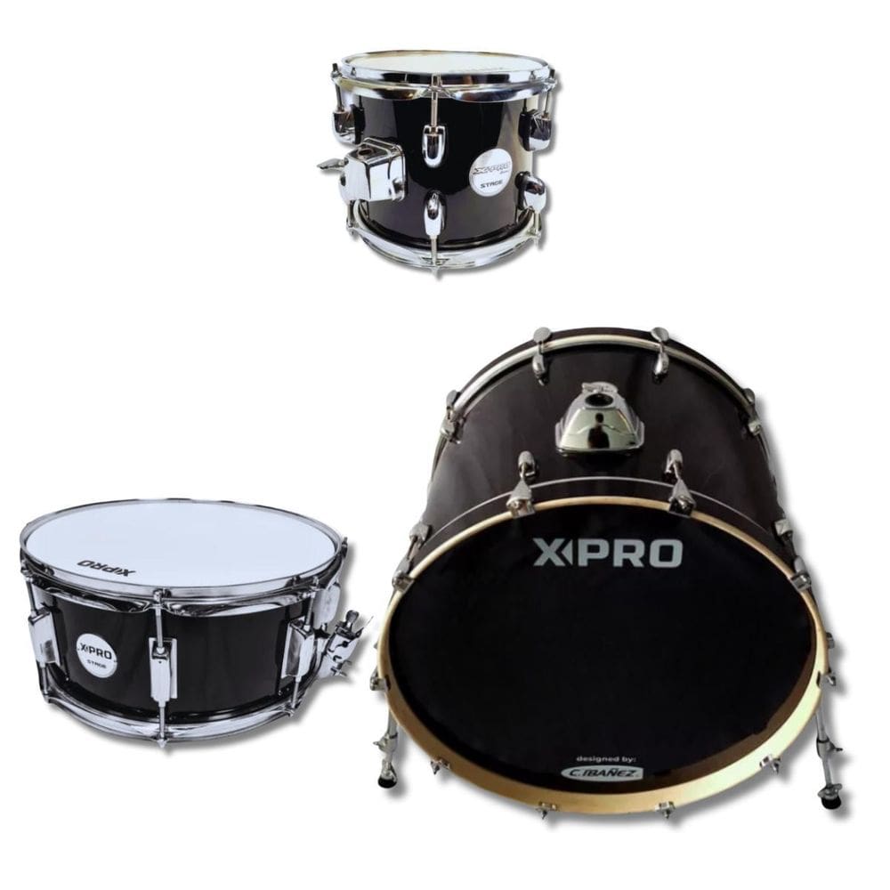 Kit Bumbo 20 X 16 + Caixa 14 X 6 + Tom 10 X 7 Stage X-Pro