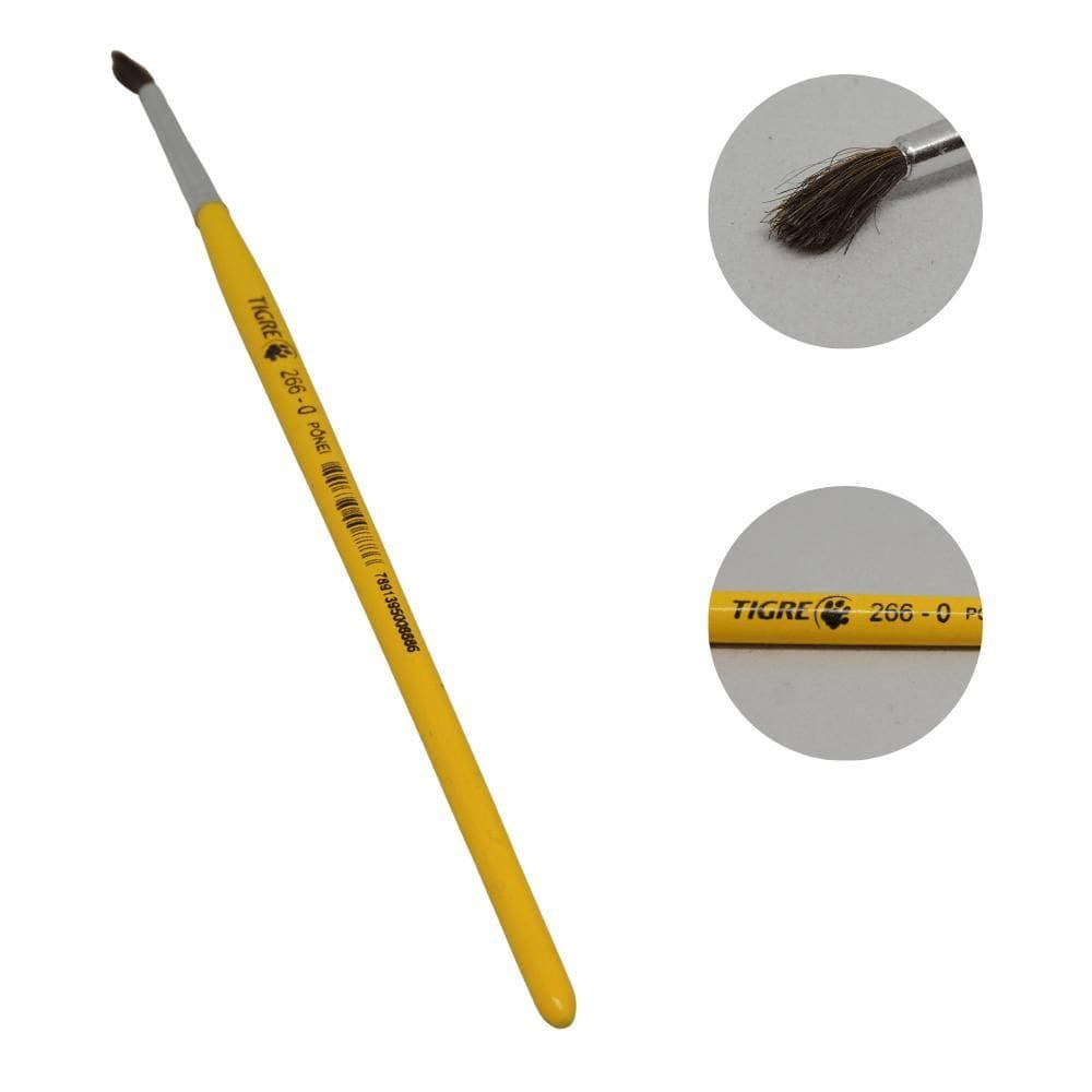 Pincel Para Pintura Desenhos E Detalhes Tigre 266-0 Redondo