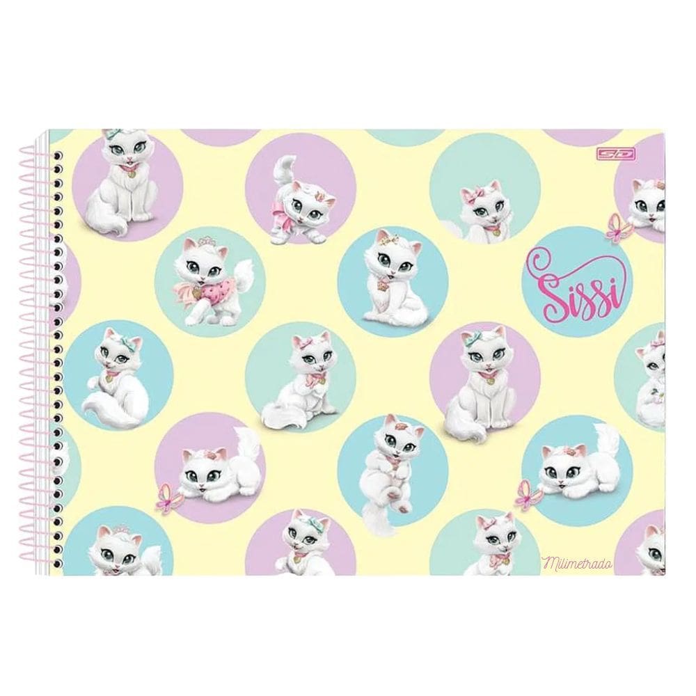 Caderno de Cartográfia e Desenho Milimetrado SISSI Capa Dura C/ 80 Folhas - Animativa