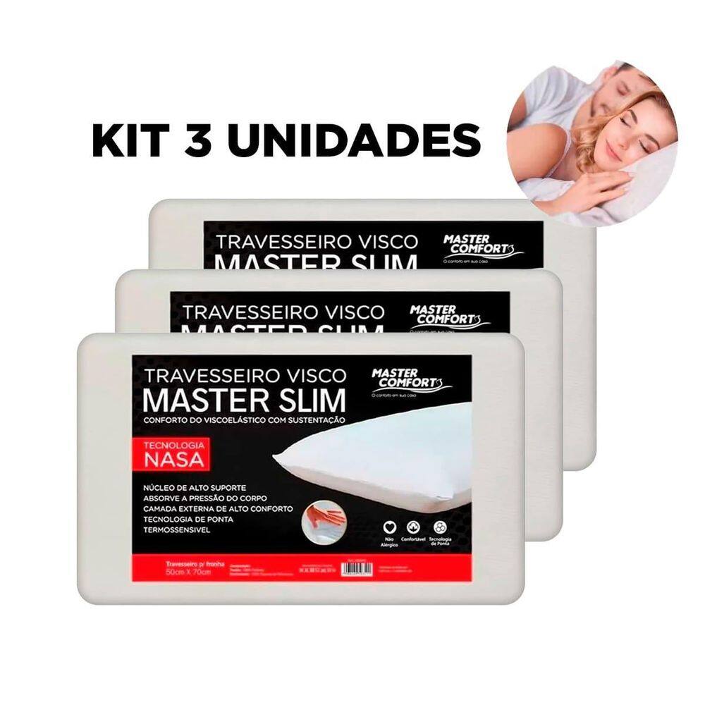 Kit 3 Travesseiro Ortopédico Viscoelástico Macio