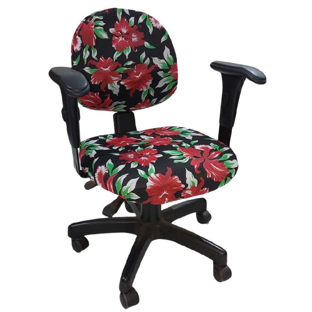 Capa Cadeira Escrítório E Longarina Encosto Assento Malha 2P