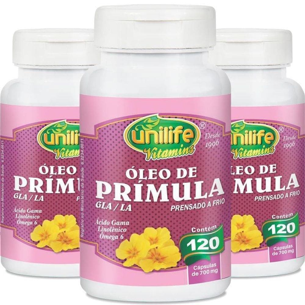 Kit 3 Óleo De Prímula Unilife 120 Cápsulas
