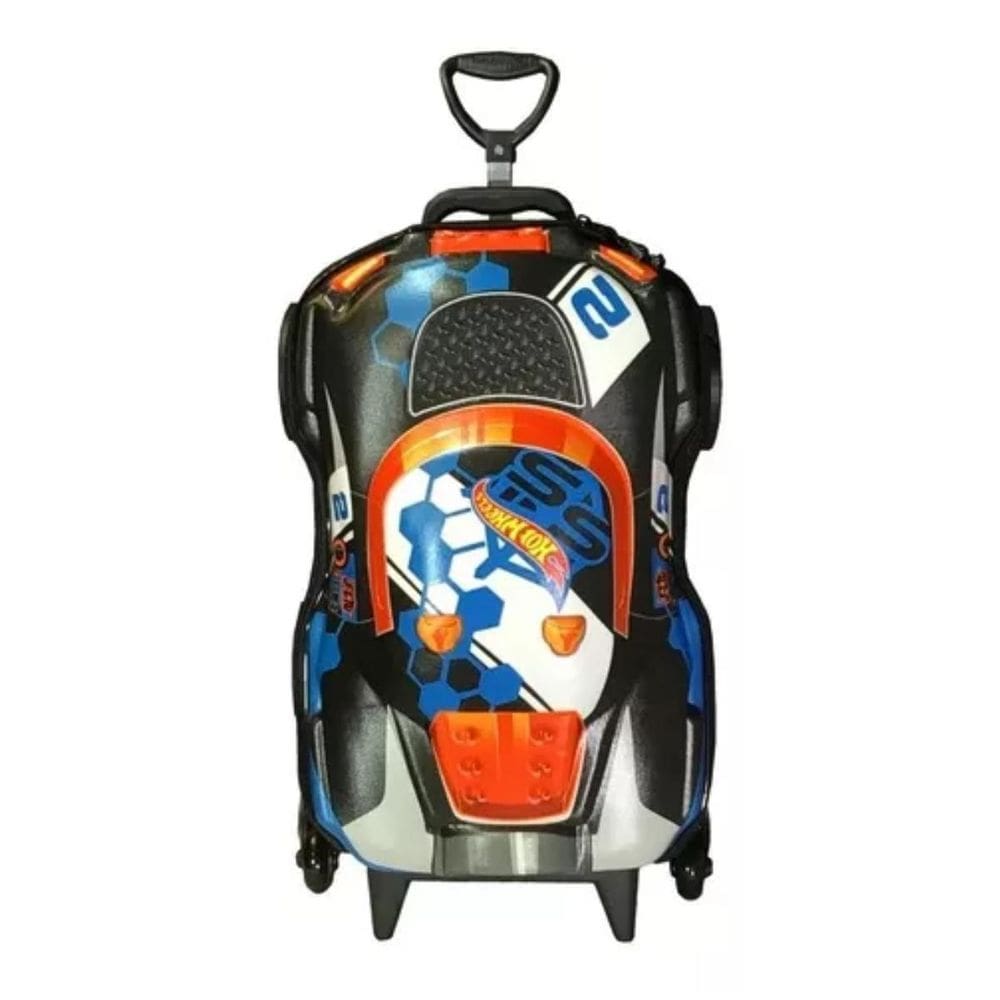 Mochila De Rodinhas 3D Hotwheels Terrain Preto Diplomata